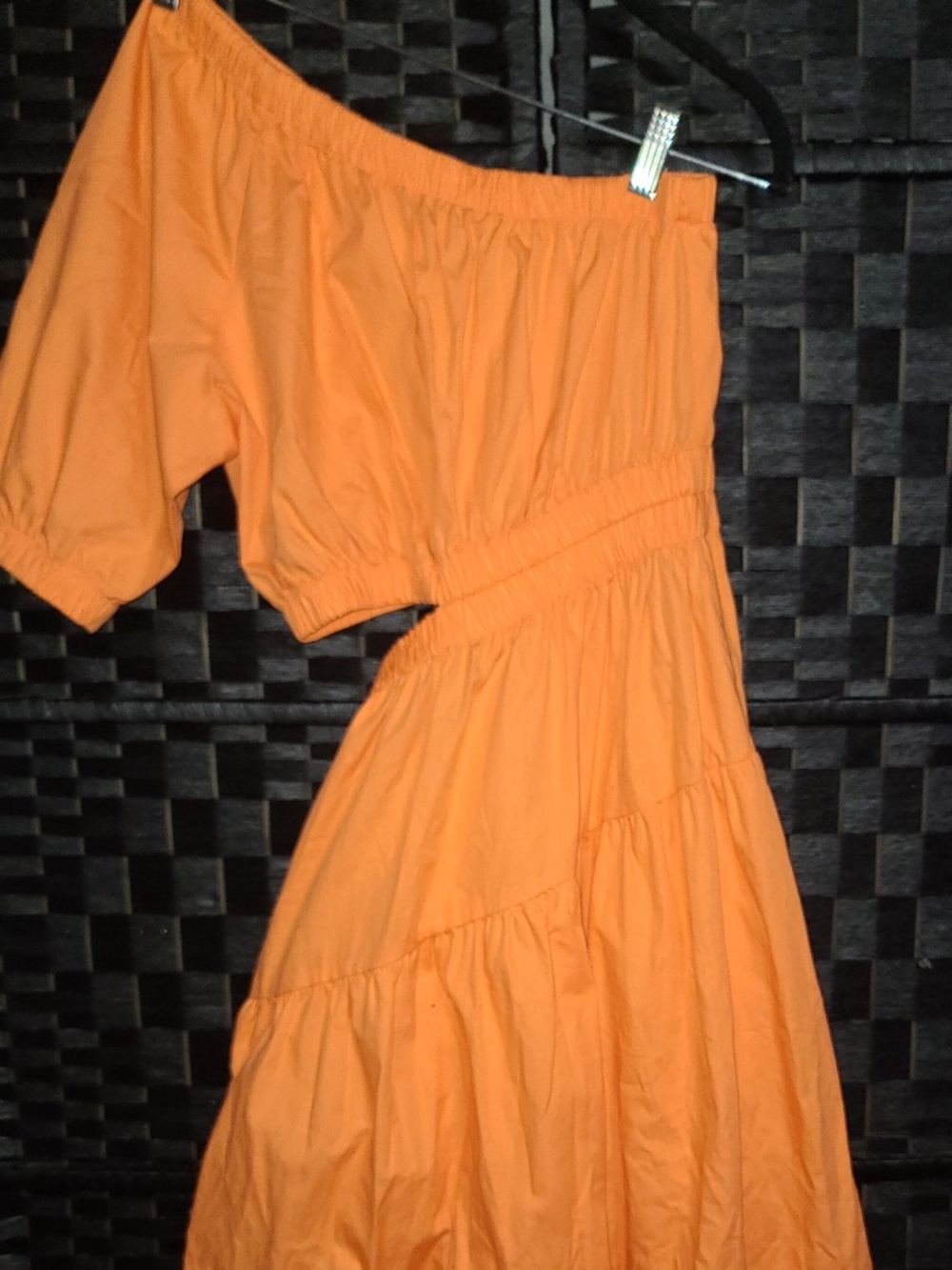 Steve Madden Lena One Shoulder Maxi Dress Bright Blue Cutout Tiered Summer Dress